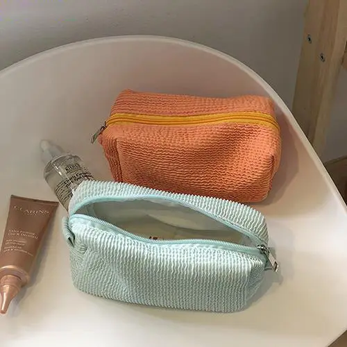 Wholesale Corduroy Cosmetic Bag | Soft Fabric Makeup Organizer with Pastel Colors for Beauty Brands & Retailers